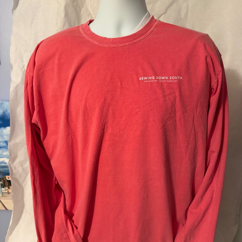 XL Sewing Down South Coral Color Long Sleeve T-Shirt Bravo's"Southern Charm"